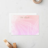 Hübsche Personalisiert rosa Farbkarte Mitteilungskarte (Vorderseite/Rückseite Beispiel)