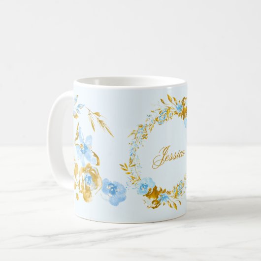 Hübsche Personalisierte Blauer Winter Kaffeetasse (Vorderseite Links)
