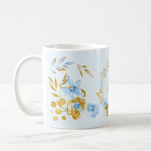 Hübsche Personalisierte Blauer Winter Kaffeetasse (Links)