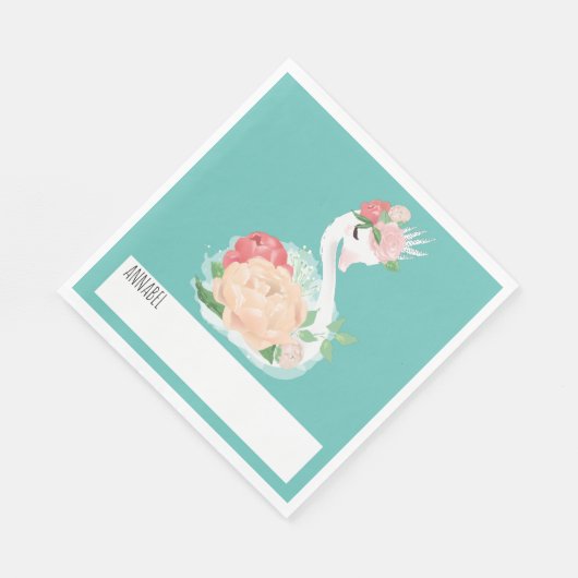 Hübsche Personalisierte Botschaft an die Swan-Schu Serviette (Ecke)