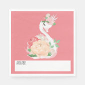 Hübsche Personalisierte Botschaft an die Swan-Schu Serviette (Vorderseite)