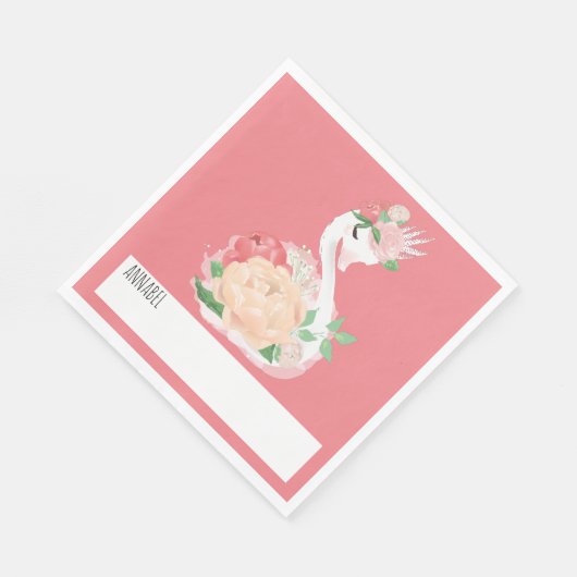 Hübsche Personalisierte Botschaft an die Swan-Schu Serviette (Ecke)