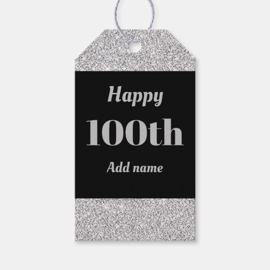 hübsche personalisierte Geburtstagsgeschenke 100. Geschenkanhänger (Vorderseite)