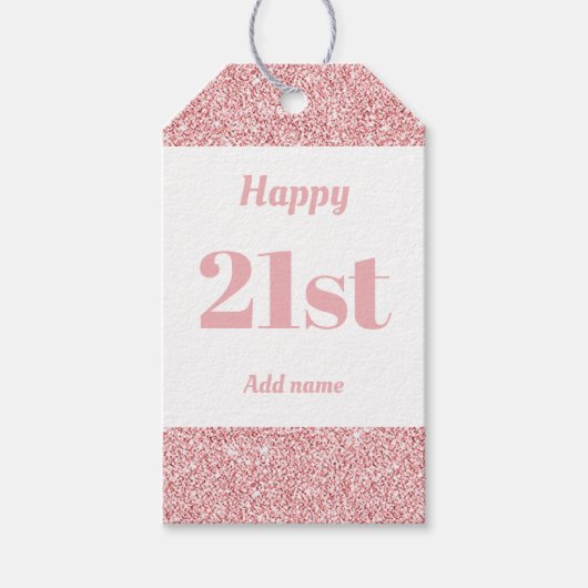 hübsche personalisierte Geburtstagsgeschenke 21. Geschenkanhänger (Vorderseite)