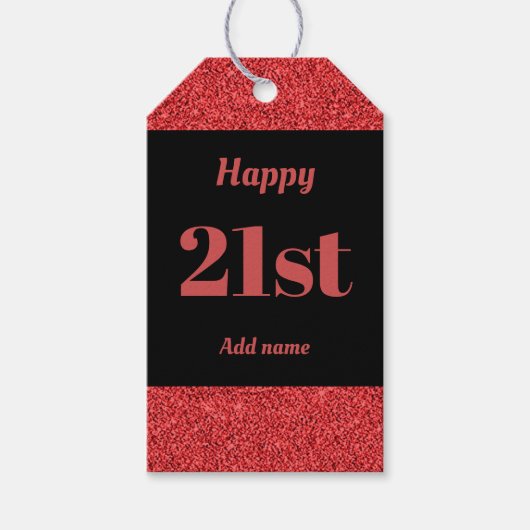 hübsche personalisierte Geburtstagsgeschenke 21. Geschenkanhänger (Vorderseite)