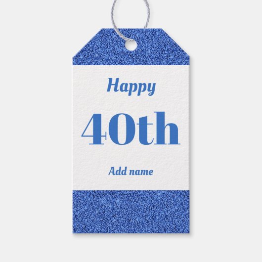hübsche personalisierte Geburtstagsgeschenke 40. Geschenkanhänger (Vorderseite)