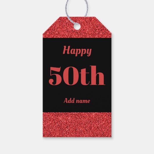 hübsche personalisierte Geburtstagsgeschenke 50. Geschenkanhänger (Vorderseite)