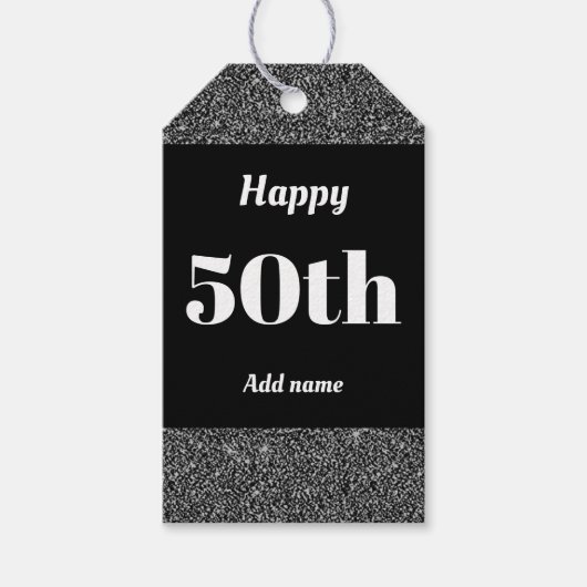 hübsche personalisierte Geburtstagsgeschenke 50. Geschenkanhänger (Vorderseite)