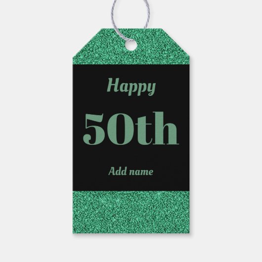 hübsche personalisierte Geburtstagsgeschenke 50. Geschenkanhänger (Vorderseite)