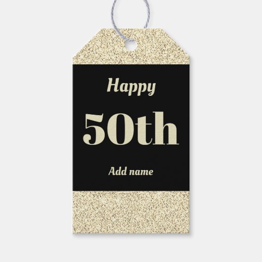 hübsche personalisierte Geburtstagsgeschenke 50. Geschenkanhänger (Vorderseite)