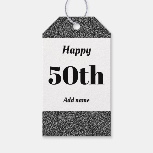 hübsche personalisierte Geburtstagsgeschenke 50. Geschenkanhänger (Vorderseite)