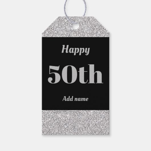 hübsche personalisierte Geburtstagsgeschenke 50. Geschenkanhänger (Vorderseite)