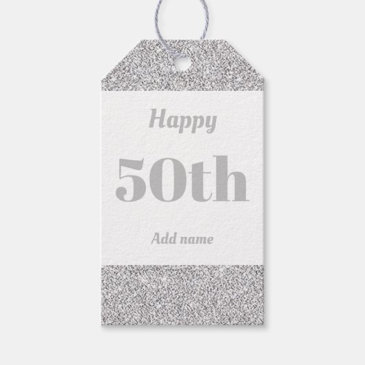 hübsche personalisierte Geburtstagsgeschenke 50. Geschenkanhänger (Vorderseite)