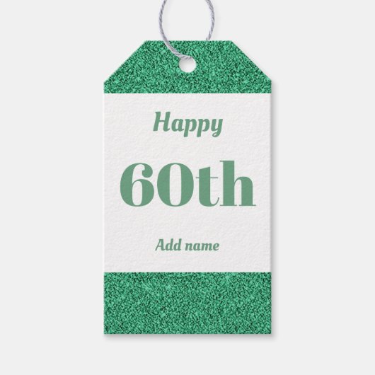 hübsche personalisierte Geburtstagsgeschenke 60. Geschenkanhänger (Vorderseite)