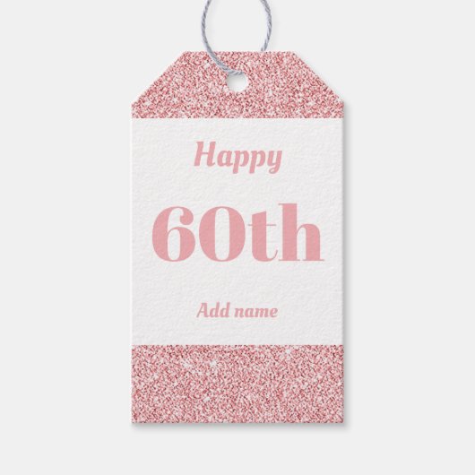 hübsche personalisierte Geburtstagsgeschenke 60. Geschenkanhänger (Vorderseite)