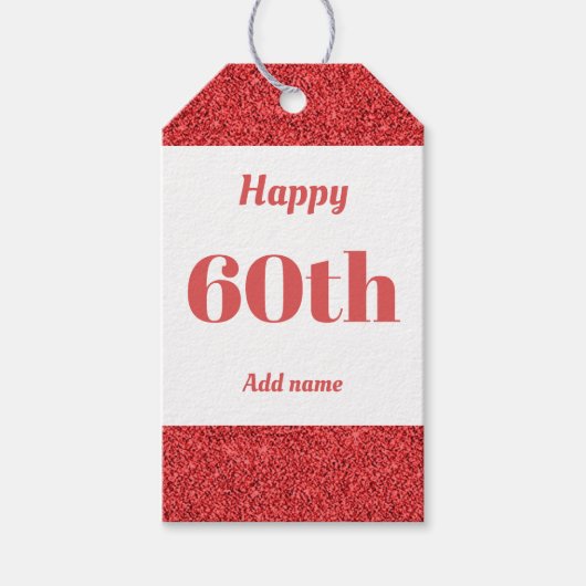 hübsche personalisierte Geburtstagsgeschenke 60. Geschenkanhänger (Vorderseite)
