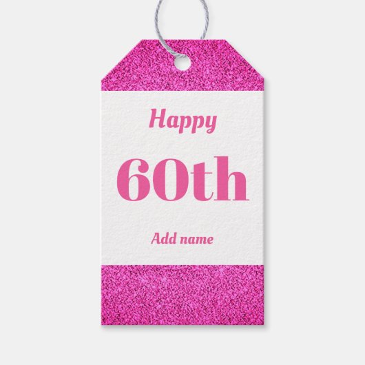 hübsche personalisierte Geburtstagsgeschenke 60. Geschenkanhänger (Vorderseite)