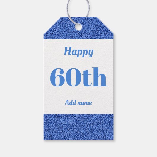 hübsche personalisierte Geburtstagsgeschenke 60. Geschenkanhänger (Vorderseite)