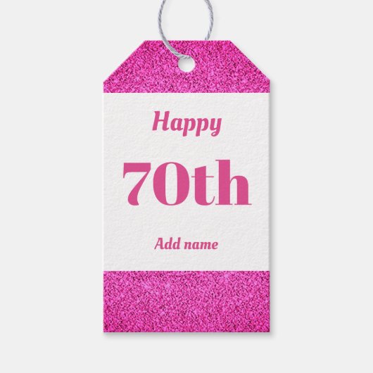 hübsche personalisierte Geburtstagsgeschenke 70. Geschenkanhänger (Vorderseite)