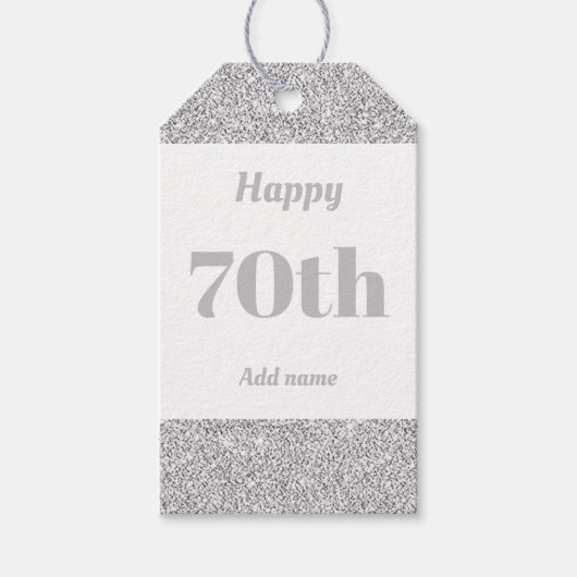 hübsche personalisierte Geburtstagsgeschenke 70. Geschenkanhänger (Vorderseite)