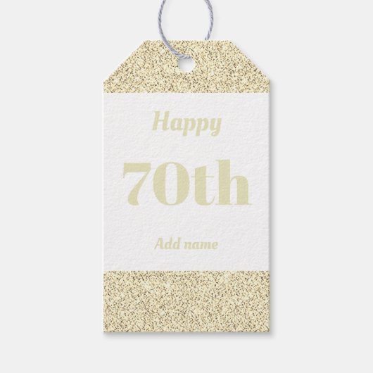 hübsche personalisierte Geburtstagsgeschenke 70. Geschenkanhänger (Vorderseite)