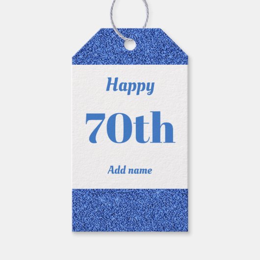 hübsche personalisierte Geburtstagsgeschenke 70. Geschenkanhänger (Vorderseite)