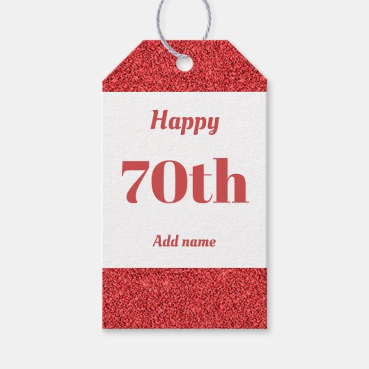 hübsche personalisierte Geburtstagsgeschenke 70. Geschenkanhänger (Vorderseite)