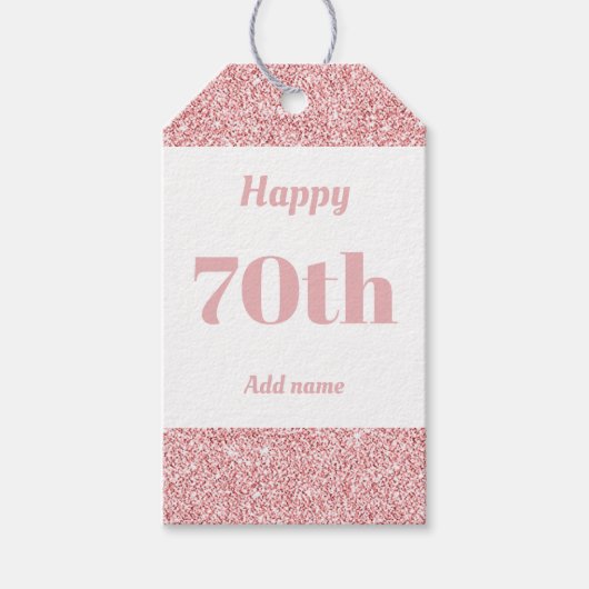 hübsche personalisierte Geburtstagsgeschenke 70. Geschenkanhänger (Vorderseite)