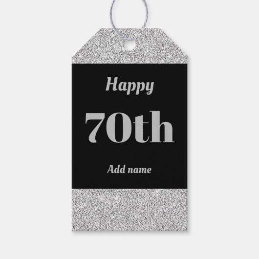 hübsche personalisierte Geburtstagsgeschenke 70. Geschenkanhänger (Vorderseite)