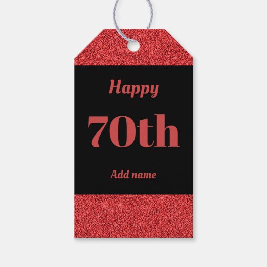 hübsche personalisierte Geburtstagsgeschenke 70. Geschenkanhänger (Vorderseite)