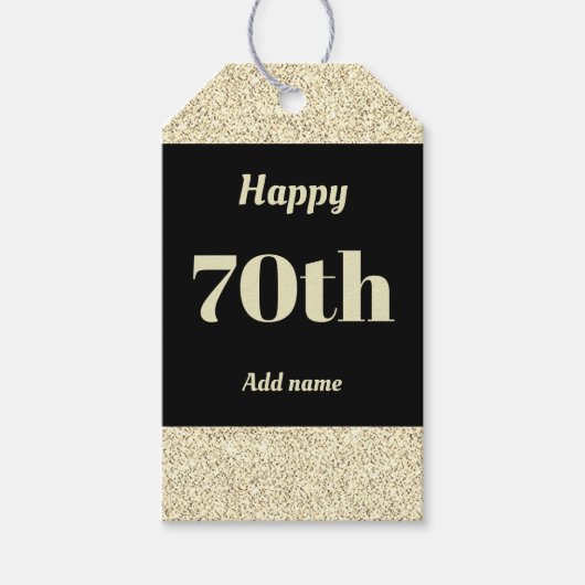 hübsche personalisierte Geburtstagsgeschenke 70. Geschenkanhänger (Vorderseite)