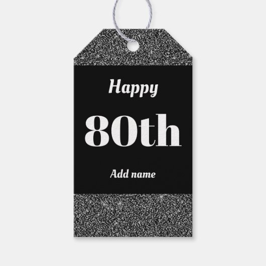 hübsche personalisierte Geburtstagsgeschenke 80. Geschenkanhänger (Vorderseite)