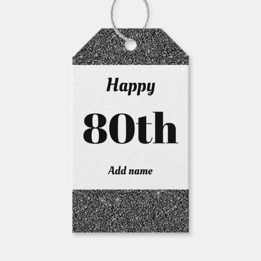 hübsche personalisierte Geburtstagsgeschenke 80. Geschenkanhänger (Vorderseite)