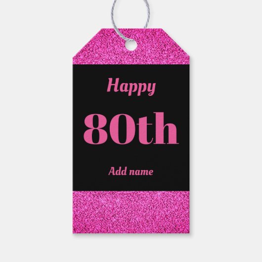 hübsche personalisierte Geburtstagsgeschenke 80. Geschenkanhänger (Vorderseite)