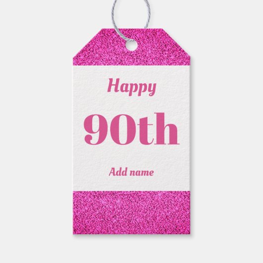 hübsche personalisierte Geburtstagsgeschenke 90. Geschenkanhänger (Vorderseite)