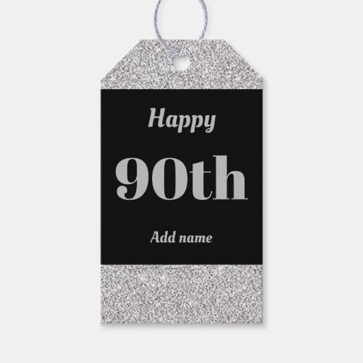 hübsche personalisierte Geburtstagsgeschenke 90. Geschenkanhänger (Vorderseite)