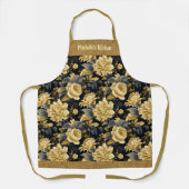 Hübsche Personalisierte Gold-Floral-Schürze Schürze (Vorderseite)