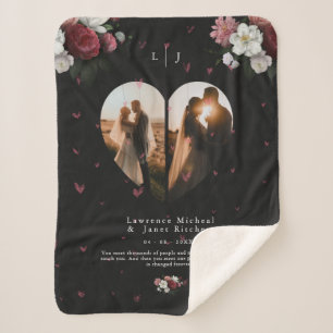 hübsche personalisierte Herzform 2 Foto Collage Sherpadecke