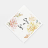 Hübsche personalisierte Hochzeitsnapkins Serviette (Ecke)