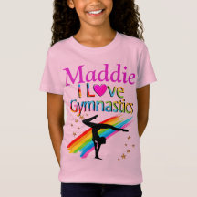 HÜBSCHE PERSONALISIERTE I LIEBE GYMNASTICS T SHIRT