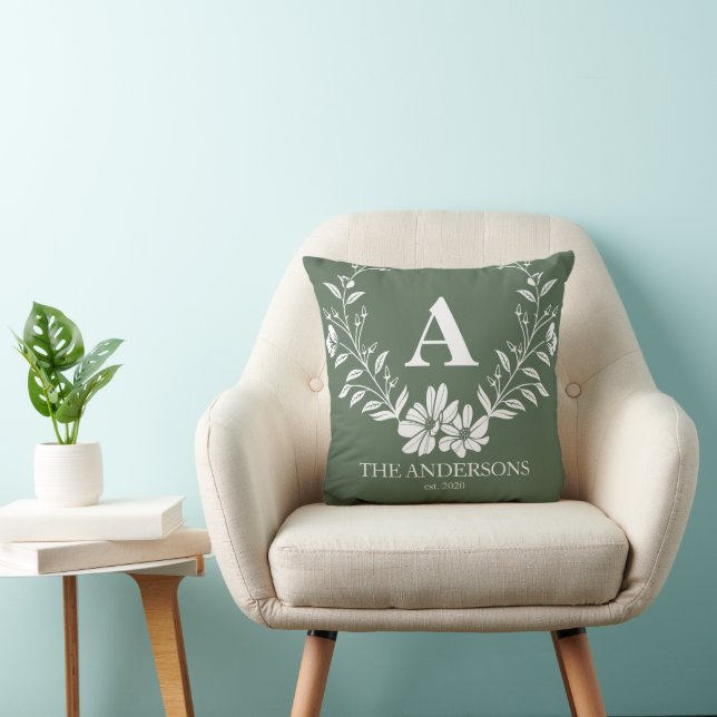 Hübsche Personalisierte Initialmonogramm Kissen (Stuhl )