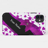 Hübsche personalisierte Magenta mädchenhaft gemust Case-Mate iPhone Hülle (Rückseite (Horizontal))
