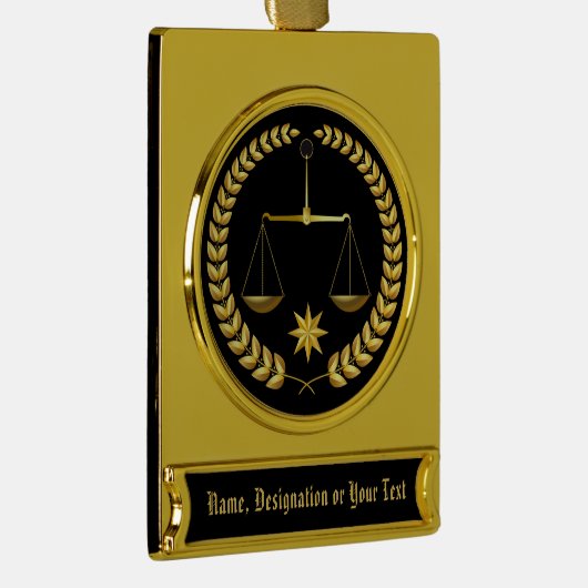 Hübsche personalisierte Rechtsanwalts-Verzierung Banner-Ornament Gold (Rechts)