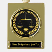 Hübsche personalisierte Rechtsanwalts-Verzierung Banner-Ornament Gold (Vorderseite)
