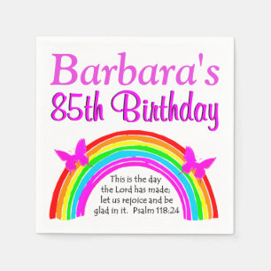 HÜBSCHE PERSONALISIERUNG CHRISTLICH 85. BIRTHTAG SERVIETTE