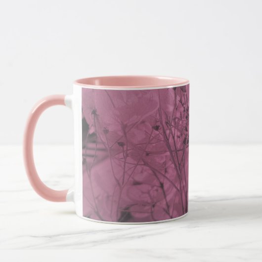 Hübsche Petalen Rosa warme Grautöne Tasse (Links)