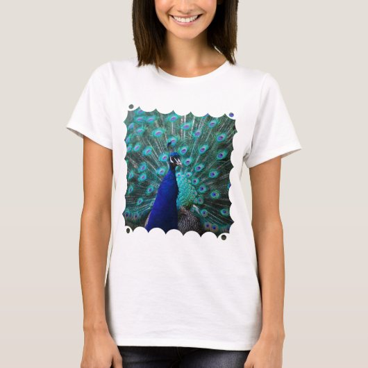 Hübsche Pfau-Damen-angepasster T - Shirt (Vorderseite)