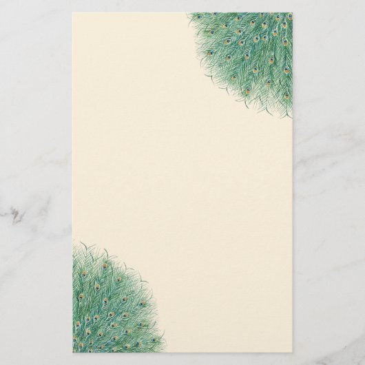 Hübsche Pfau-Federn Briefpapier (Vorderseite)