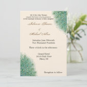 Hübsche Pfauenfeathers Einladung (Stehend Vorderseite)