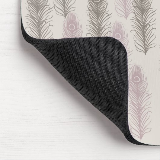 Hübsche Pfauenfeathers Mousepad (Ecke)